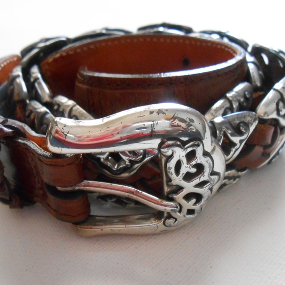 Woven Leather Concho Belt - Picture 7 of 7